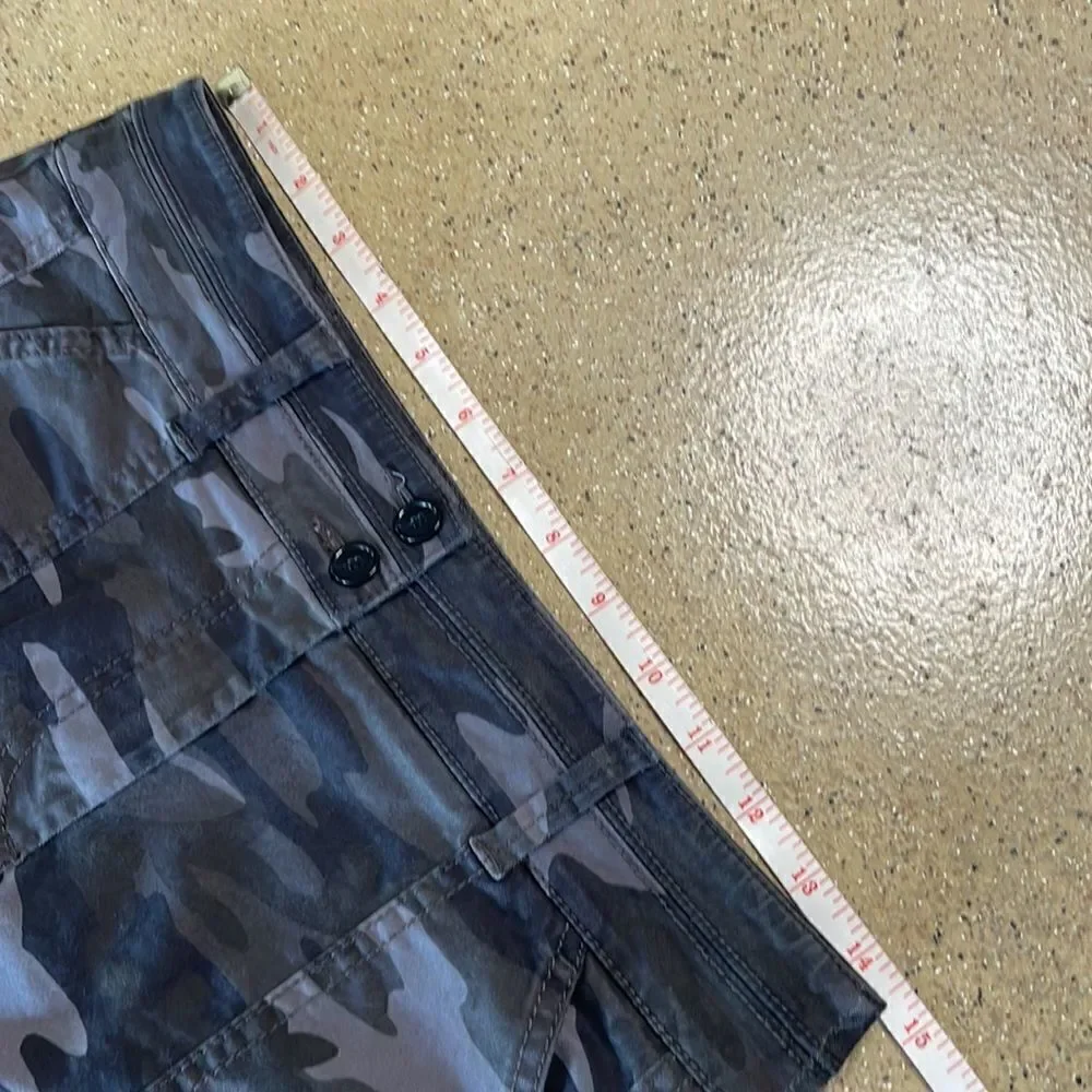 LOFT gray black camouflage print pencil skirt sz 2